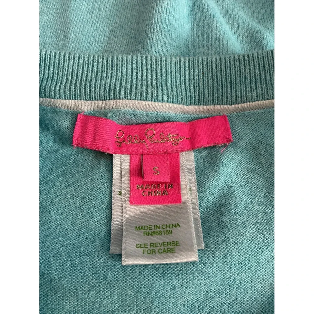 Lilly Pulitzer Small Damara Sweater Heathers Bayside Blue Tassels